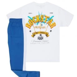 MENS TRACK SETS DEX T-SHIRT/TRACKPANT SET-WHITE 9 MENS TRACK SETS DEX T-SHIRT/TRACKPANT SET-WHITE