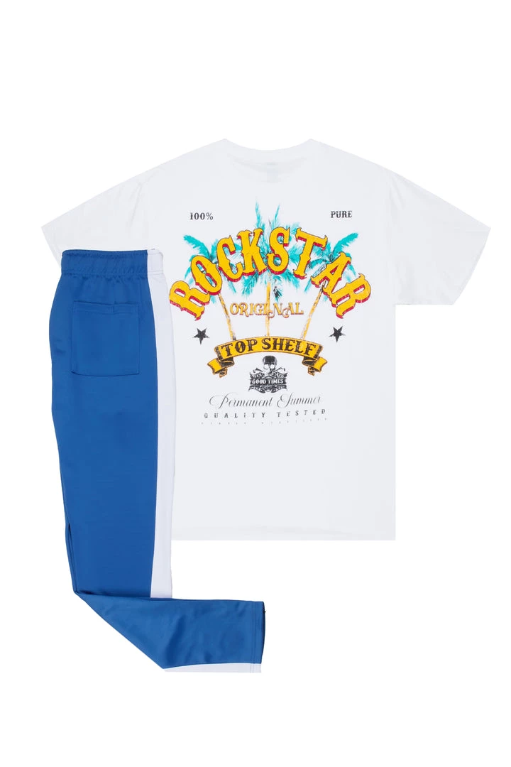 MENS TRACK SETS DEX T-SHIRT/TRACKPANT SET-WHITE 5 MENS TRACK SETS DEX T-SHIRT/TRACKPANT SET-WHITE