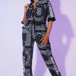 WOMENS ROMPERS & JUMPSUITS TUPAC DENIM JUMPSUIT-BLACK Best Seller