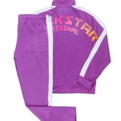MENS TRACK SETS TURE ZIPPER JACKET TRACK SET-PURPLE