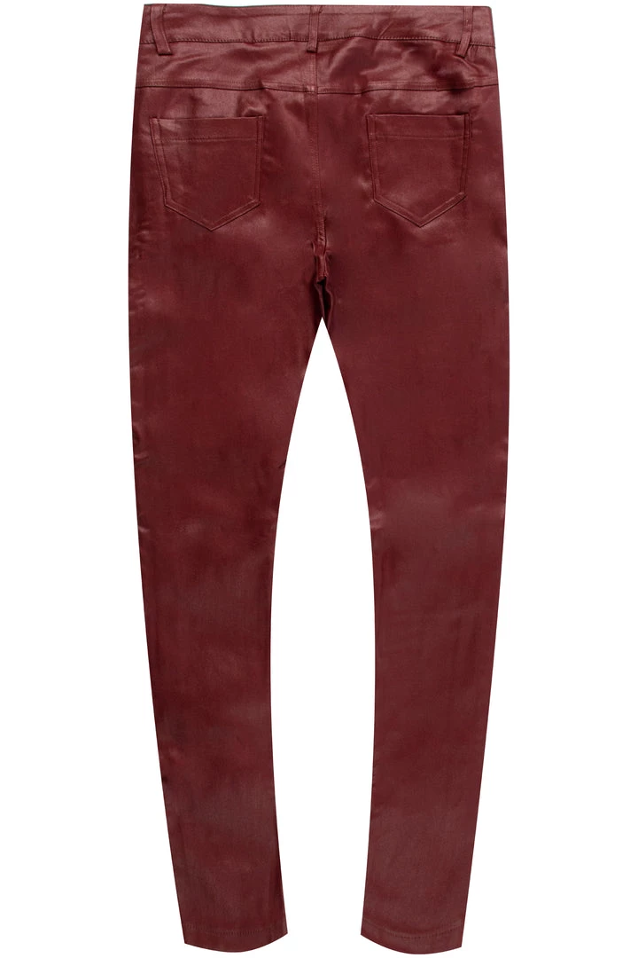 WOMENS PANTS THE TATE FAUX LEATHER ZIPPER PANT-BURGUNDY Best Seller 3 WOMENS PANTS THE TATE FAUX LEATHER ZIPPER PANT-BURGUNDY Best Seller