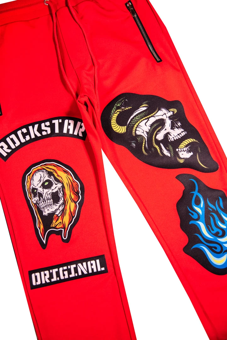 MENS TRACK SETS TATUM T-SHIRT TRACK SET- RED/BLK 3 MENS TRACK SETS TATUM T-SHIRT TRACK SET- RED/BLK