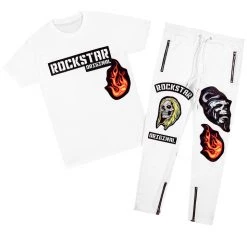 MENS TRACK SETS TATUM T-SHIRT TRACK SET- WHT