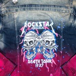 MENS DENIM JACKETS TECCA PRINTED DENIM JACKET-BLUE/FUCHSIA 7 MENS DENIM JACKETS TECCA PRINTED DENIM JACKET-BLUE/FUCHSIA