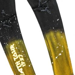 MENS JEANS TECCA PRINTED JEAN-BLACK/YELLOW