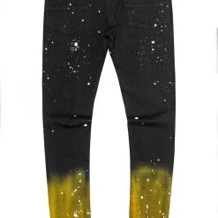 MENS JEANS TECCA PRINTED JEAN-BLACK/YELLOW