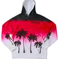 MENS HOODIES & SWEATSHIRTS TOVI OMBRE PRINTED HOODIE- RED Tops