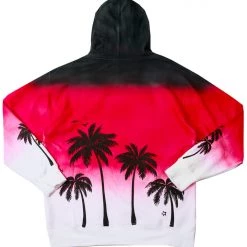 MENS HOODIES & SWEATSHIRTS TOVI OMBRE PRINTED HOODIE- RED Tops