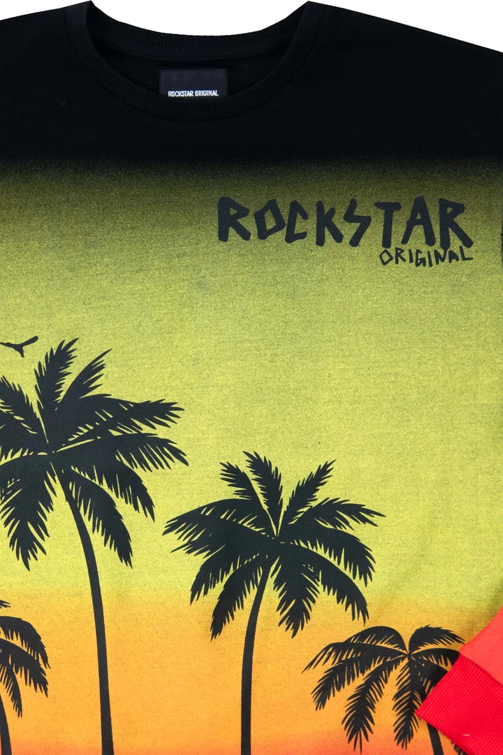 MENS HOODIES & SWEATSHIRTS TOVI OMBRE CREWNECK- BLACK/YELLOW Tops 2 MENS HOODIES & SWEATSHIRTS TOVI OMBRE CREWNECK- BLACK/YELLOW Tops