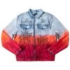 MENS DENIM JACKETS TOVI OMBRE CRYSTAL JACKET- ORANGE