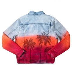 MENS DENIM JACKETS TOVI OMBRE CRYSTAL JACKET- ORANGE