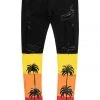 MENS JEANS TOVI OMBRE JEAN- BLACK/YELLOW Denim