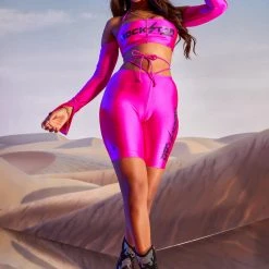 WOMENS ACTIVE SHORT SETS LIFESTYLE SHORT SET-FUCHSIA