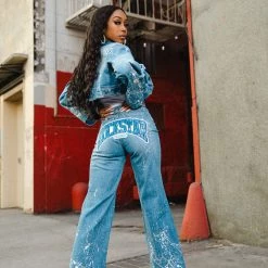 WOMENS DRESSES TRUE ICON DENIM SET-MED. WASH