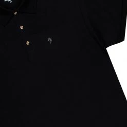MENS KNITS VEDRA POLO T-SHIRT-BLACK Tops