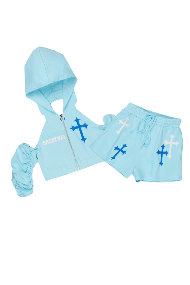 WOMENS SHORT SETS VELORA SHORT SET-TURQUOISE 2 WOMENS SHORT SETS VELORA SHORT SET-TURQUOISE