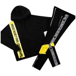 MENS TRACK SETS VAUGHN HOODIE TRACK SET-BLACK/YELLOW