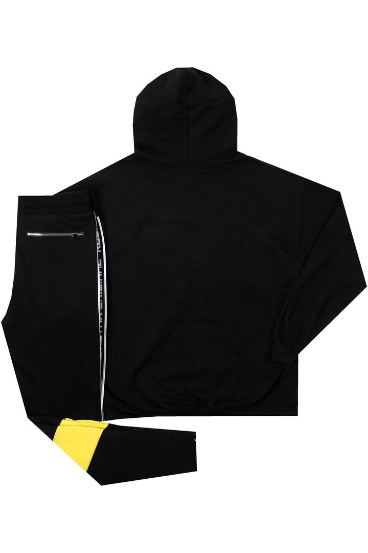 MENS TRACK SETS VAUGHN HOODIE TRACK SET-BLACK/YELLOW 4 MENS TRACK SETS VAUGHN HOODIE TRACK SET-BLACK/YELLOW