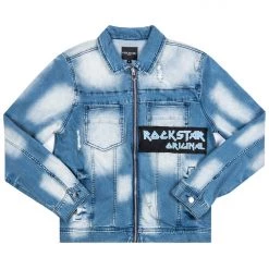 MENS DENIM JACKETS PANY PATCHWORK DENIM JACKET-BLUE