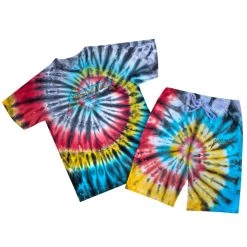 MENS SHORT SETS Track Sets VONHAM TIE DYE SHORT SET- BLK MULTI