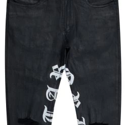 MENS JEANS Denim ZIRO PRINTED JEAN-BLACK/WHITE