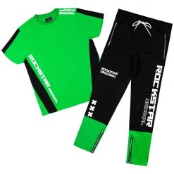 BOYS TRACK SETS KIDS WADE T-SHIRT TRACK SET- GREEN New Arrivals 8 BOYS TRACK SETS KIDS WADE T-SHIRT TRACK SET- GREEN New Arrivals