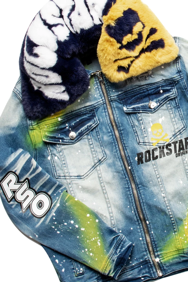 MENS TRACK SETS CARMELO DENIM JACKET/TRACKPANT SET-NAVY/YELLOW 5 MENS TRACK SETS CARMELO DENIM JACKET/TRACKPANT SET-NAVY/YELLOW