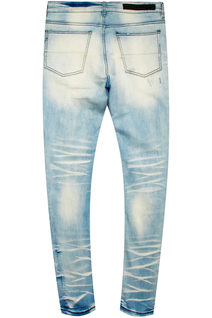 MENS JEANS Denim YORK PRINTED JEAN-BLUE 3 MENS JEANS Denim YORK PRINTED JEAN-BLUE