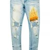 MENS JEANS Denim YORK PRINTED JEAN-BLUE