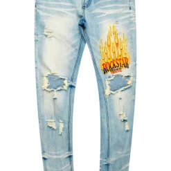 MENS JEANS Denim YORK PRINTED JEAN-BLUE
