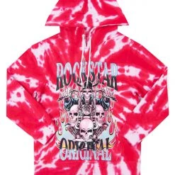 MENS HOODIES & SWEATSHIRTS Tops YORK TIE DYE HOODIE PINK