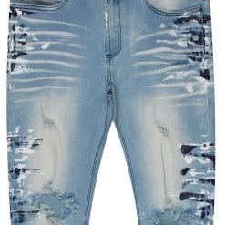 MENS JEANS ZAYDEN 5 POCKET PAINTER JEAN-NAVY