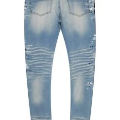 MENS JEANS ZAYDEN 5 POCKET PAINTER JEAN-NAVY