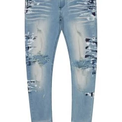 MENS JEANS ZAYDEN 5 POCKET PAINTER JEAN-NAVY