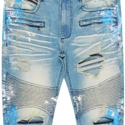 MENS JEANS Denim ZAYDEN BIKER PAINTER JEAN-BLUE