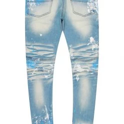 MENS JEANS Denim ZAYDEN BIKER PAINTER JEAN-BLUE
