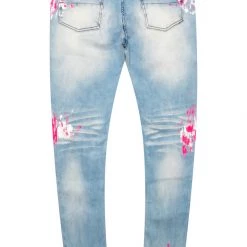 MENS JEANS ZAYDEN 5 POCKET JEAN PAINTER JEAN-PINK Denim
