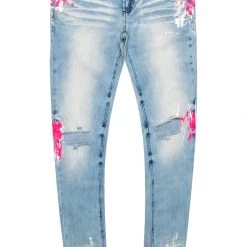 MENS JEANS ZAYDEN 5 POCKET JEAN PAINTER JEAN-PINK Denim