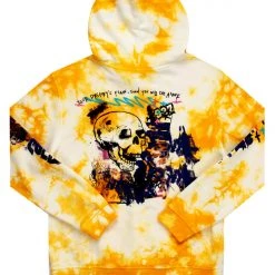 MENS HOODIES & SWEATSHIRTS ZAYDEN TIE DYE HOODIE- YELLOW Tops