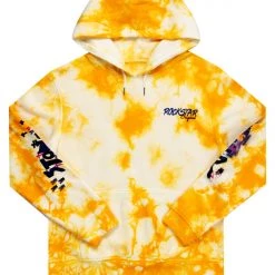 MENS HOODIES & SWEATSHIRTS ZAYDEN TIE DYE HOODIE- YELLOW Tops