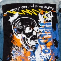 MENS DENIM JACKETS ZAYDEN PATCH DENIM JACKET- DARK WASH