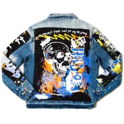 MENS DENIM JACKETS ZAYDEN PATCH DENIM JACKET- DARK WASH