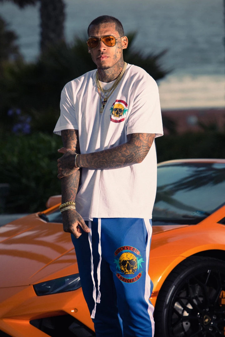 MENS TRACK SETS DEX T-SHIRT/TRACKPANT SET-WHITE 1 MENS TRACK SETS DEX T-SHIRT/TRACKPANT SET-WHITE