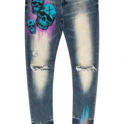 MENS JEANS DONAL PRINTED JEAN-BLUE