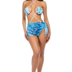 WOMENS SHAPEWEAR AMIAH 3 PIECE BIKINI SET-BLUE Best Seller