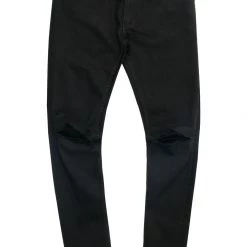 MENS JEANS OSCAR 5 POCKET JEAN / KNEE SLIT-BLACK