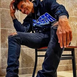 MENS HOODIES & SWEATSHIRTS POLLOCK HOODIE-BLACK