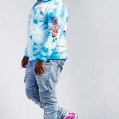 MENS HOODIES & SWEATSHIRTS Zayden Tye Dye Hoodie (Blue) Tops